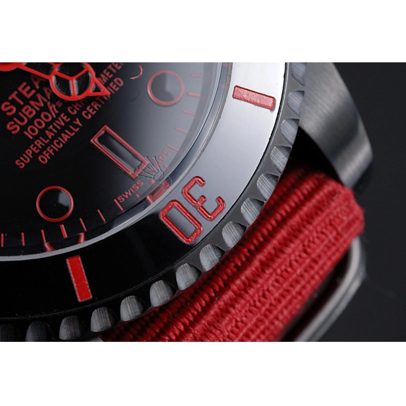 Aaa replica watch Red Submariner Strap Nylon Rolex Stealth 622010 1028
